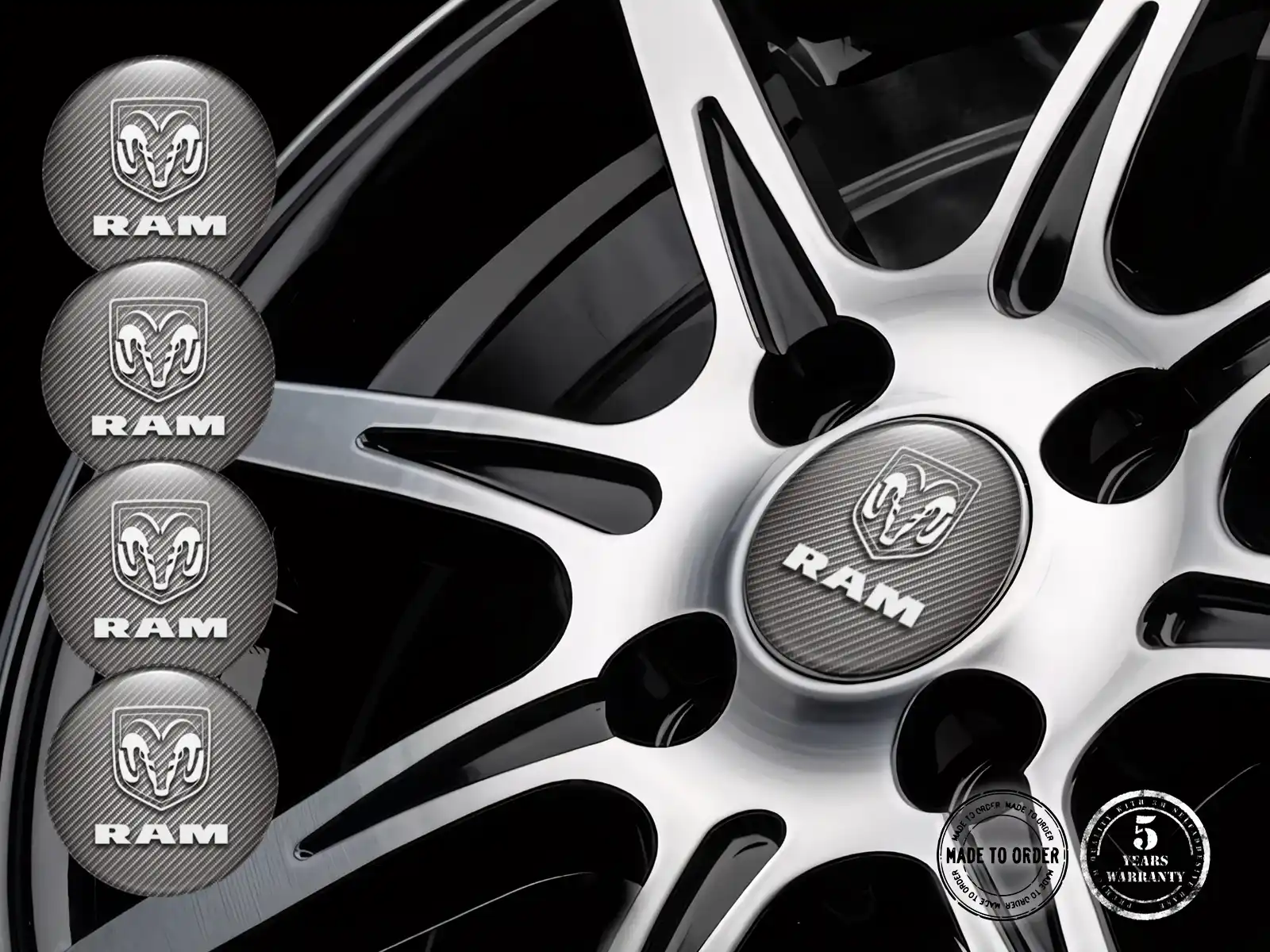 Dodge Silikonaufkleber Stil Gewölbte Felgenembleme